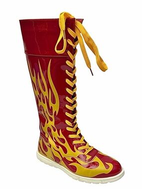 Hulk Hogan Hulkamania WWE Licensed Red Flame Boots Size 8 Wrestling